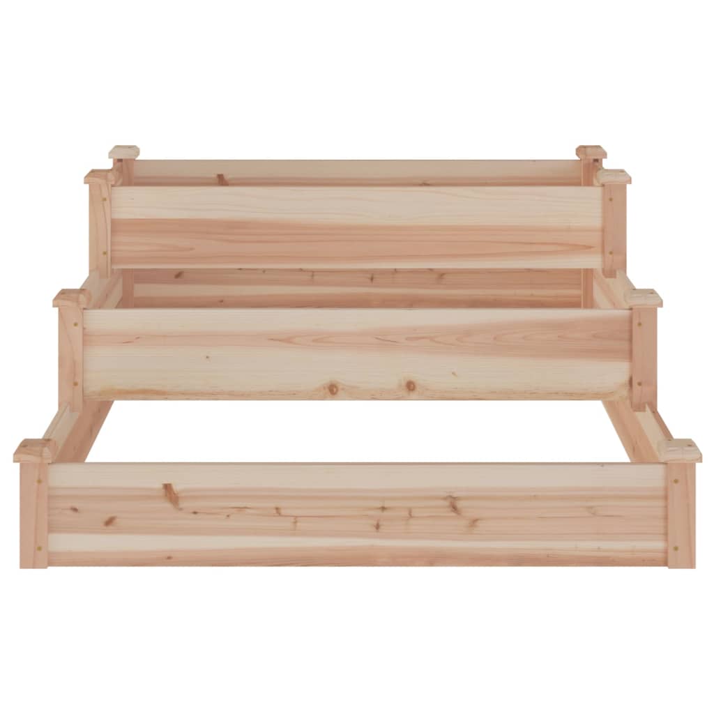 vidaXL Strat de grădină înălțat cu căptușeală, 120x120x56 cm lemn brad