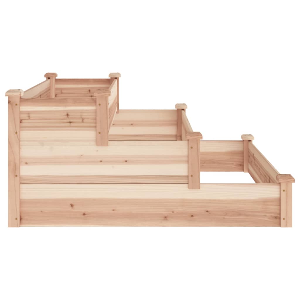 vidaXL Strat de grădină înălțat cu căptușeală, 120x120x56 cm lemn brad