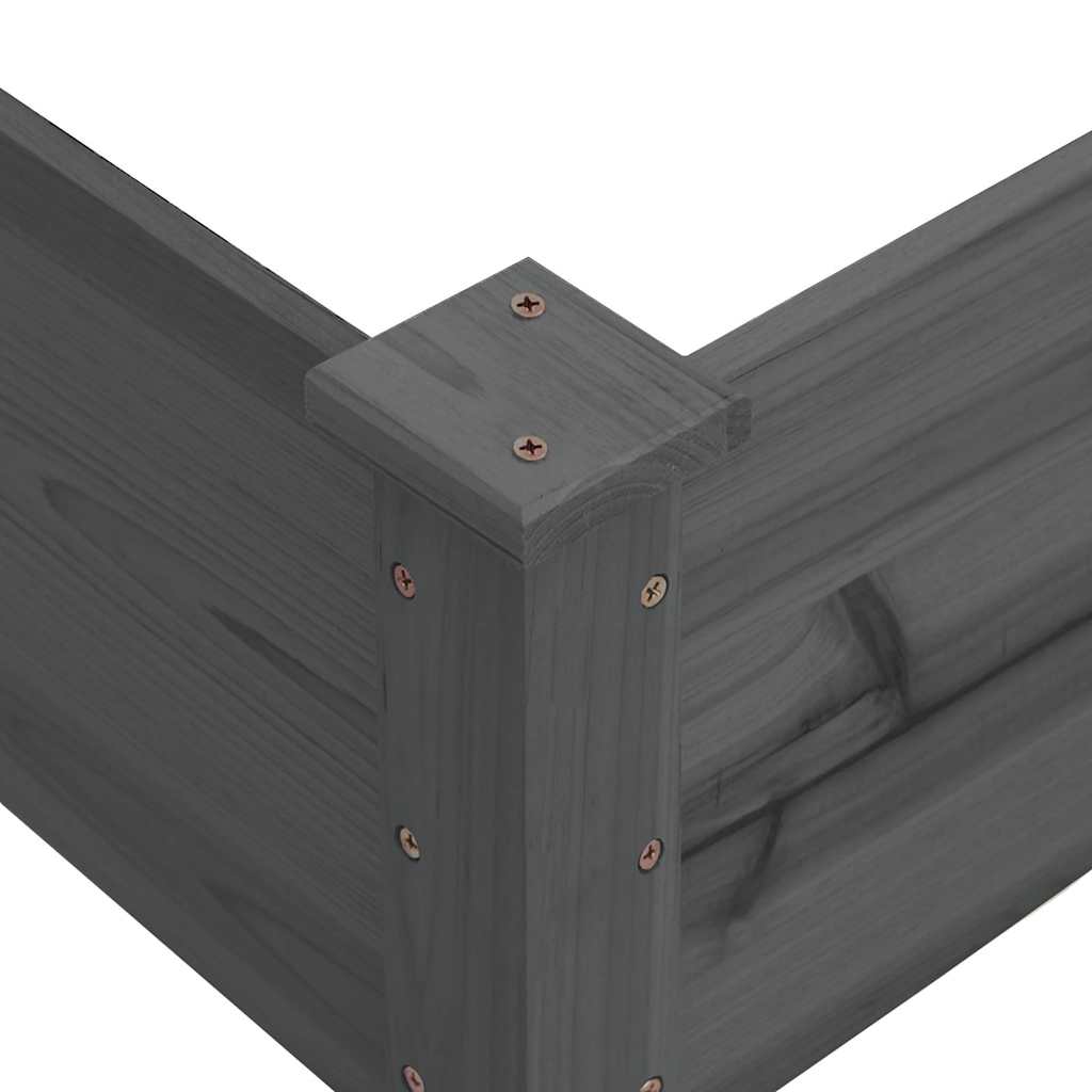 vidaXL Strat de grădină înălțat, gri, 120x120x56 cm, lemn masiv brad