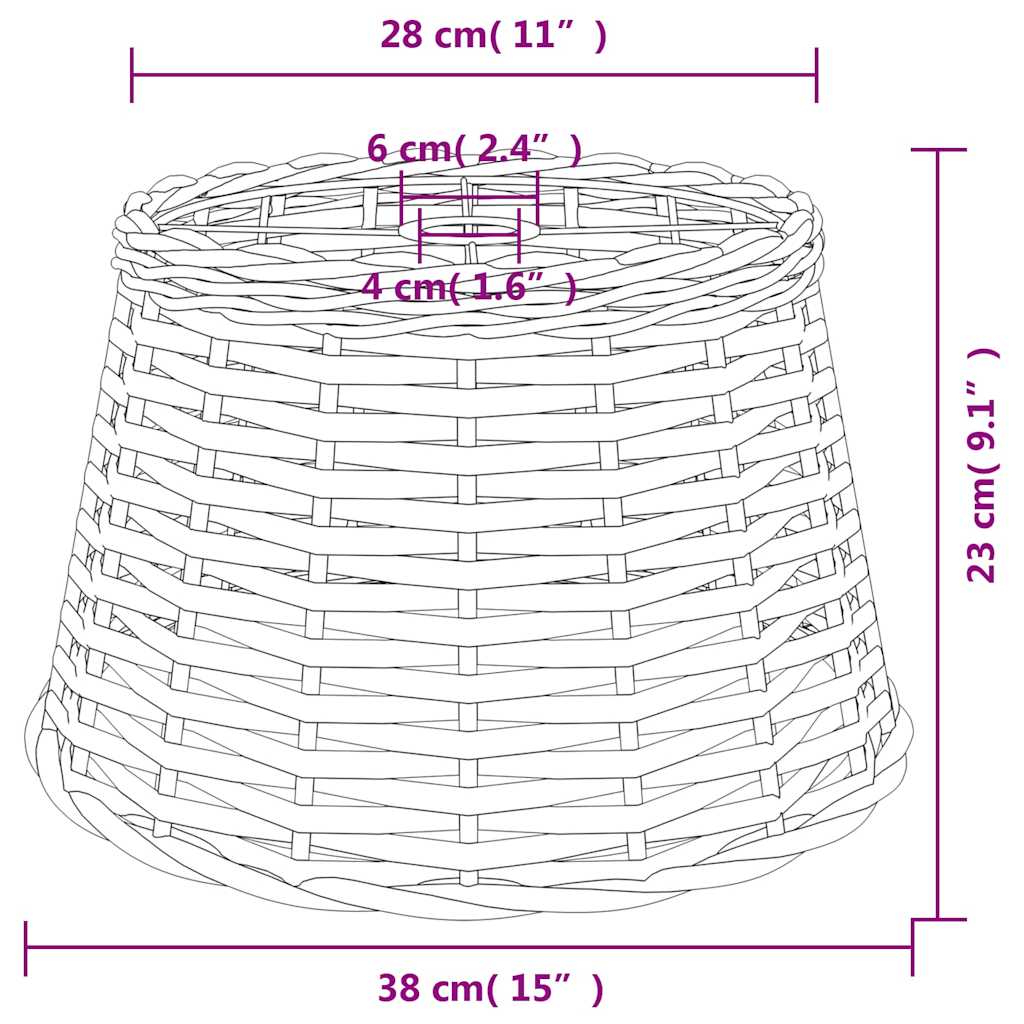 vidaXL Abajur lustră, alb, Ø38x23 cm, răchită vidaXL Abajur lustră, alb, Ø38x23 cm, răchită