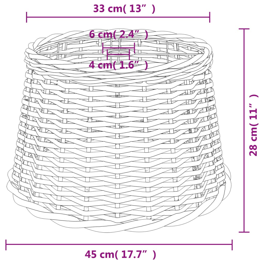 vidaXL Abajur lustră, alb, Ø45 x 28 cm, răchită vidaXL Abajur lustră, alb, Ø45 x 28 cm, răchită