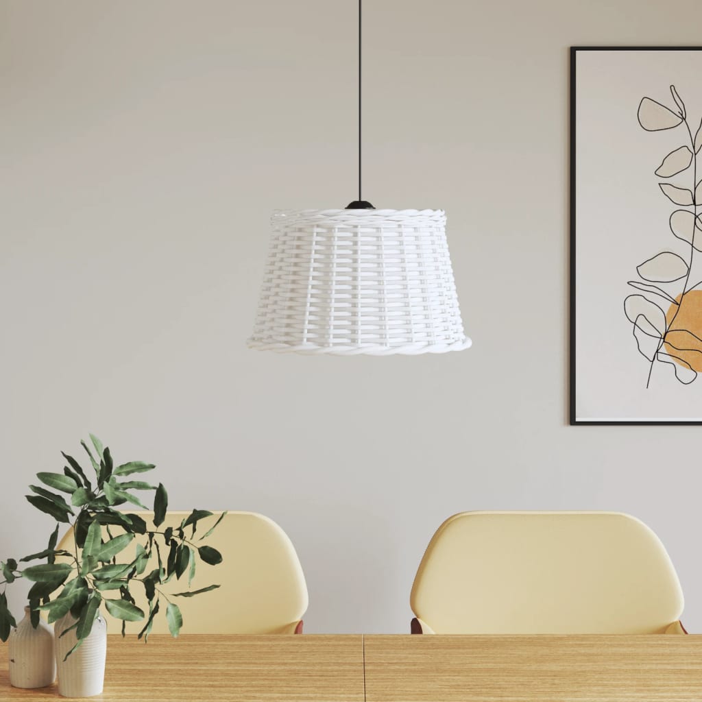 vidaXL Abajur lustră, alb, Ø45 x 28 cm, răchită vidaXL Abajur lustră, alb, Ø45 x 28 cm, răchită