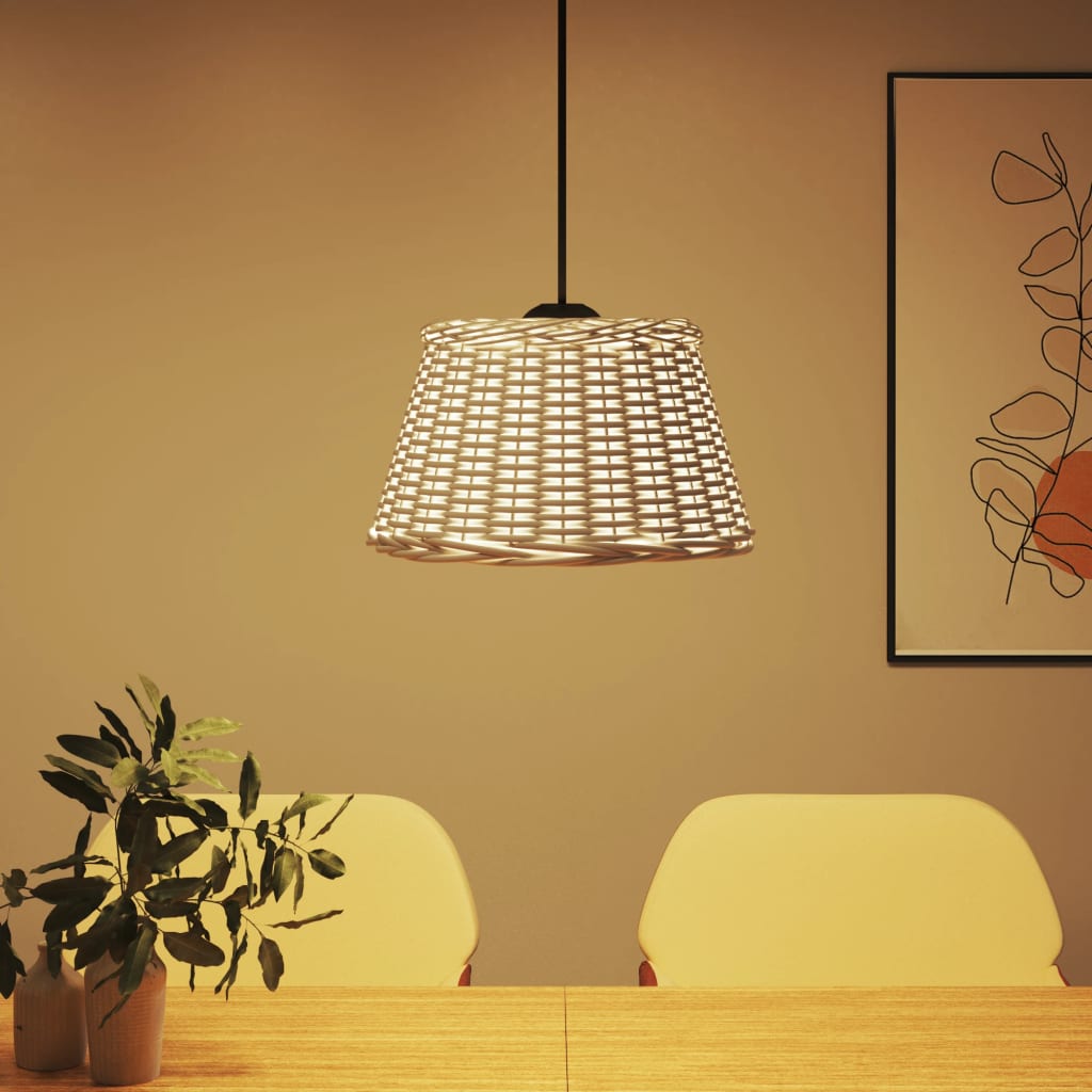 vidaXL Abajur lustră, alb, Ø50x30 cm, răchită vidaXL Abajur lustră, alb, Ø50x30 cm, răchită