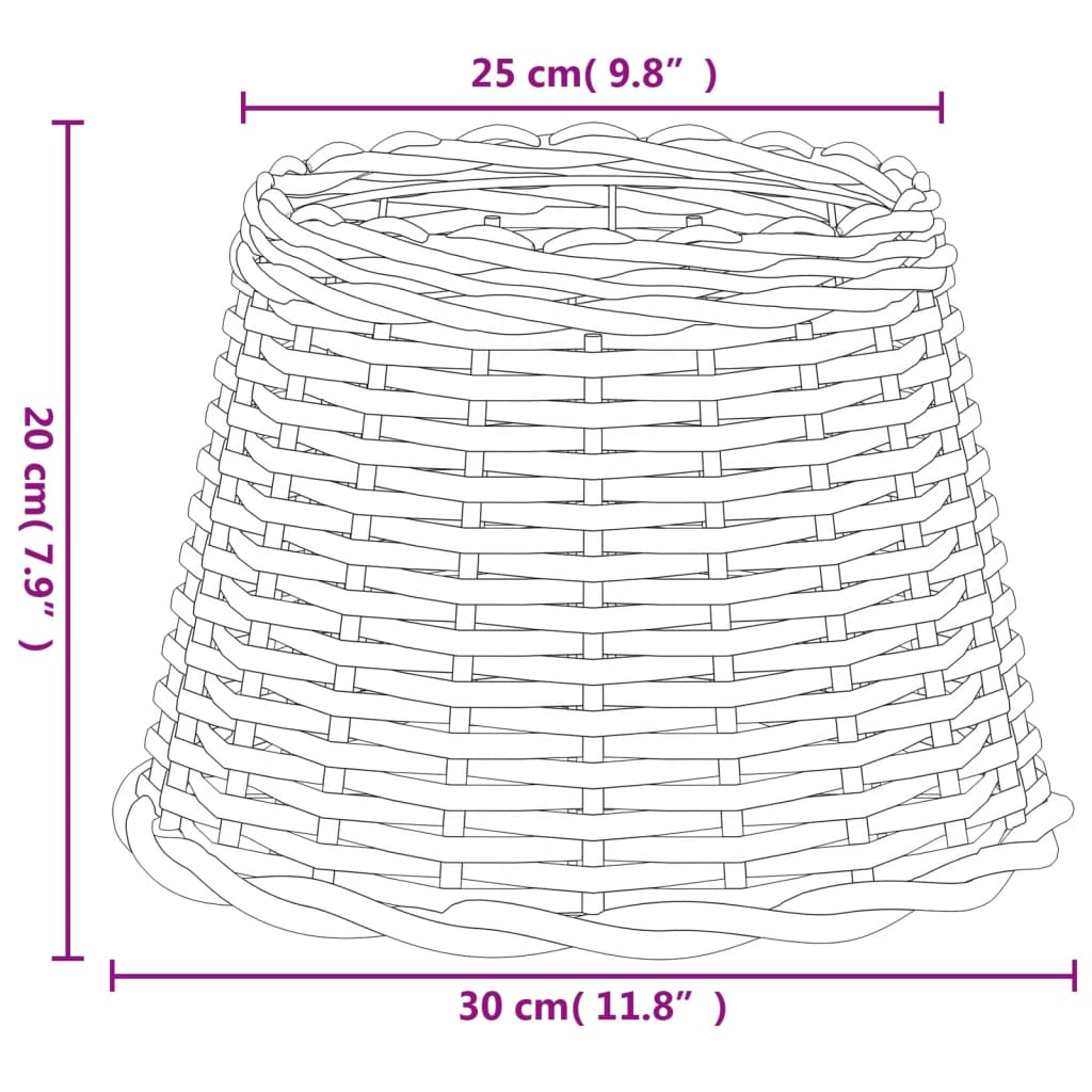 vidaXL Abajur de veioză, alb, Ø30x20 cm, răchită vidaXL Abajur de veioză, alb, Ø30x20 cm, răchită