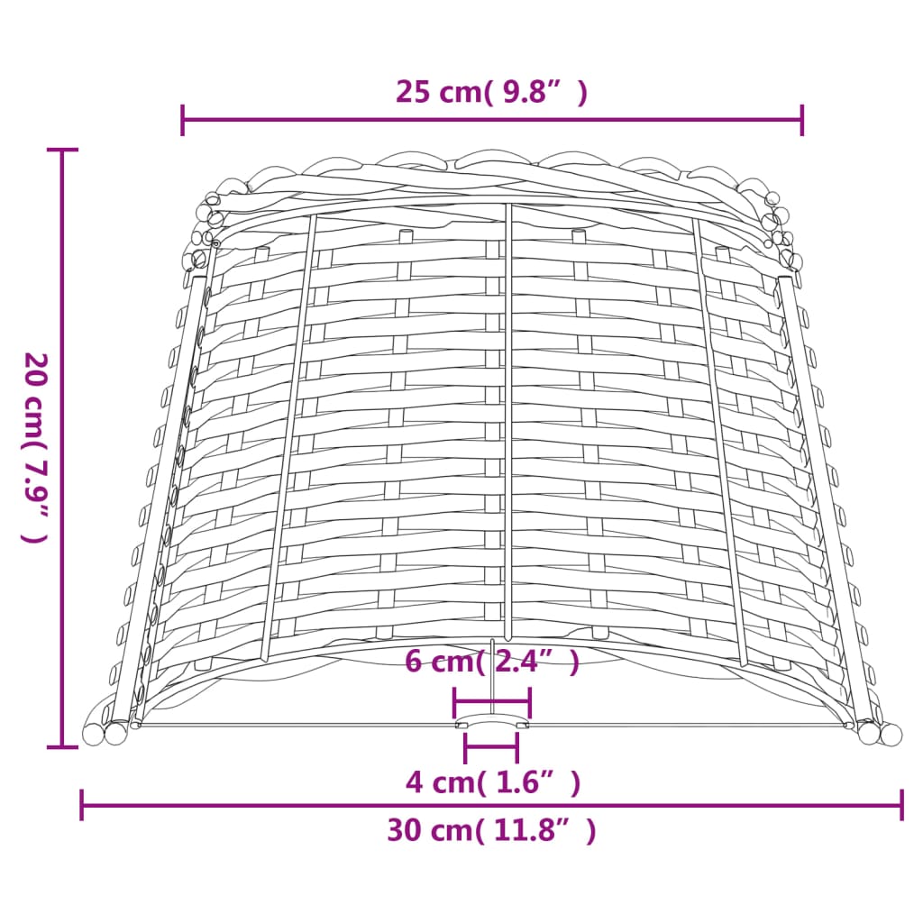 vidaXL Abajur de veioză, alb, Ø30x20 cm, răchită vidaXL Abajur de veioză, alb, Ø30x20 cm, răchită