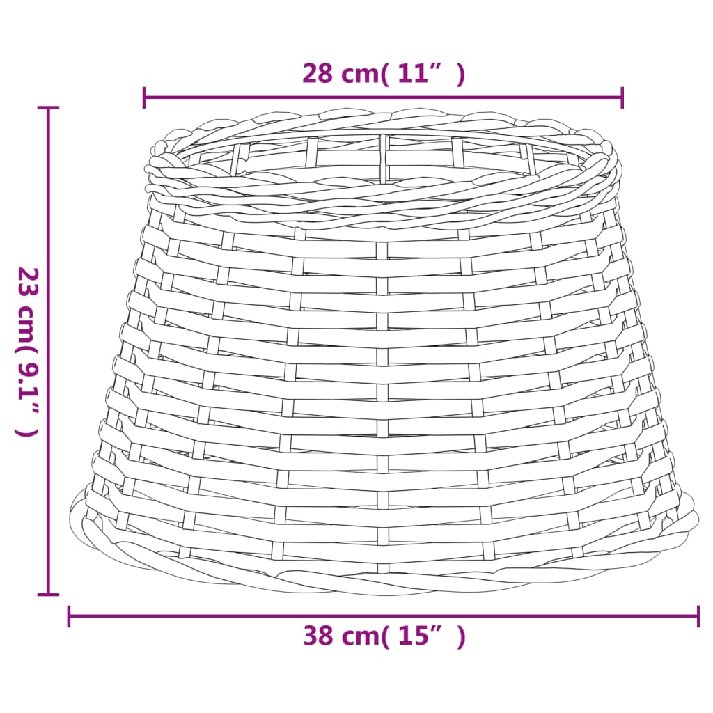 vidaXL Abajur veioză, alb, Ø38x23 cm, răchită vidaXL Abajur veioză, alb, Ø38x23 cm, răchită