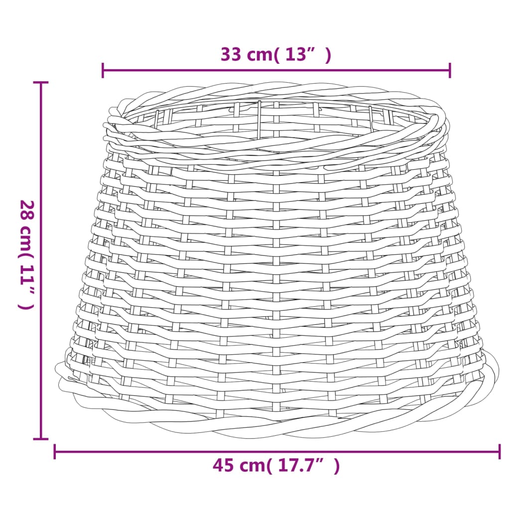 vidaXL Abajur lustră, alb, Ø45 x 28 cm, răchită vidaXL Abajur lustră, alb, Ø45 x 28 cm, răchită