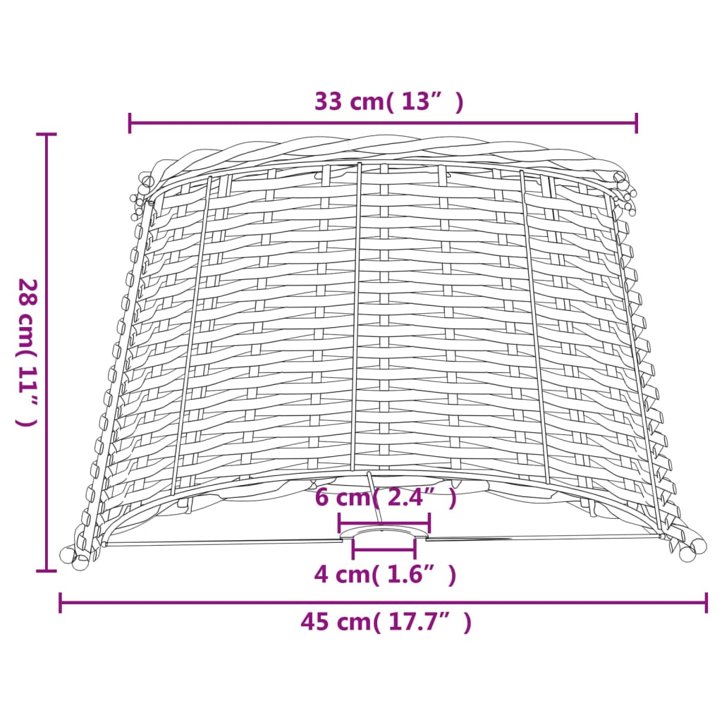 vidaXL Abajur lustră, alb, Ø45 x 28 cm, răchită vidaXL Abajur lustră, alb, Ø45 x 28 cm, răchită