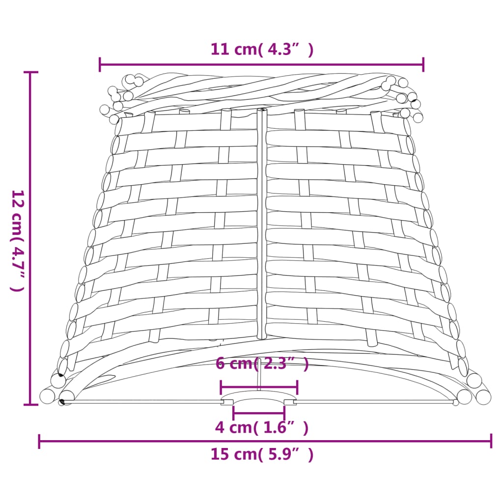 vidaXL Abajur de veioză maro Ø15x12 cm răchită vidaXL Abajur de veioză maro Ø15x12 cm răchită