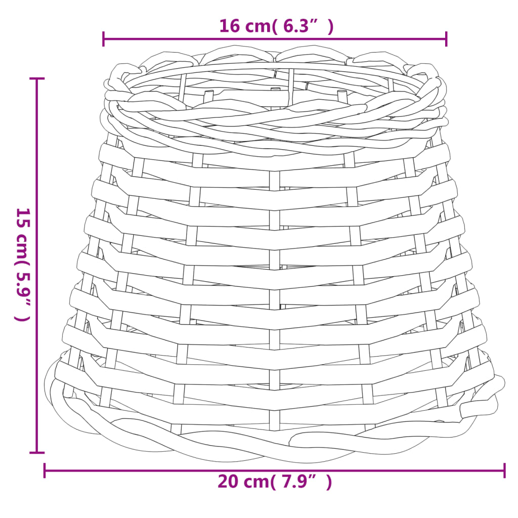 vidaXL Abajur de veioză maro Ø20x15 cm răchită vidaXL Abajur de veioză maro Ø20x15 cm răchită