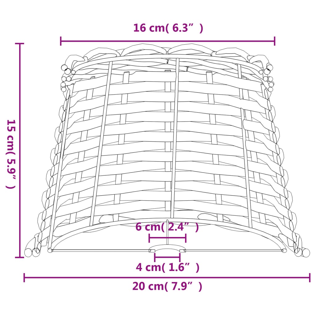 vidaXL Abajur de veioză maro Ø20x15 cm răchită vidaXL Abajur de veioză maro Ø20x15 cm răchită