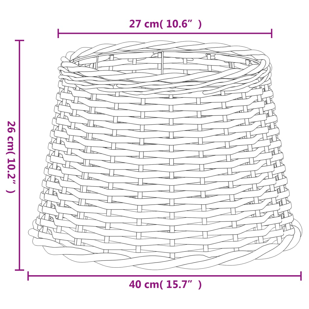 vidaXL Abajur veioză, maro, Ø40x26 cm, răchită