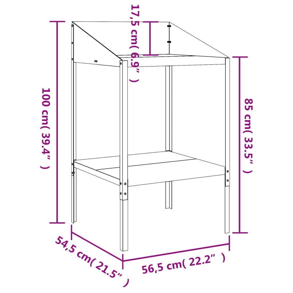 vidaXL Suport de plante, antracit, 56,5x54,5x100 cm, oțel galvanizat vidaXL Suport de plante, antracit, 56,5x54,5x100 cm, oțel galvanizat