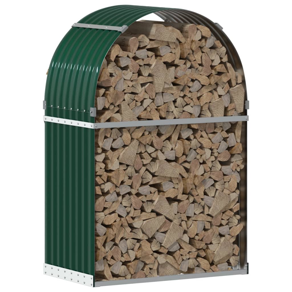 vidaXL Suport pentru bușteni verde 80x45x120 cm oțel galvanizat vidaXL Suport pentru bușteni verde 80x45x120 cm oțel galvanizat