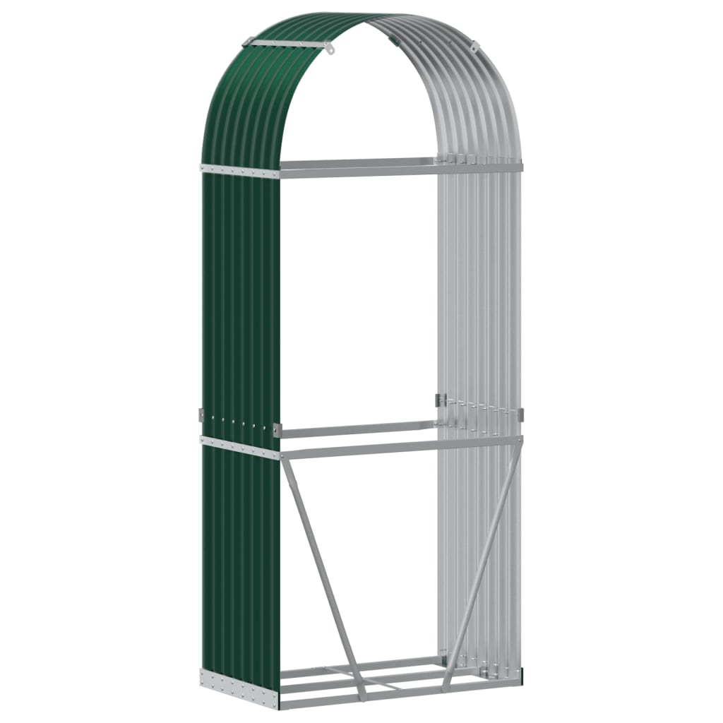 vidaXL Suport pentru bușteni verde 80x45x190 cm oțel galvanizat