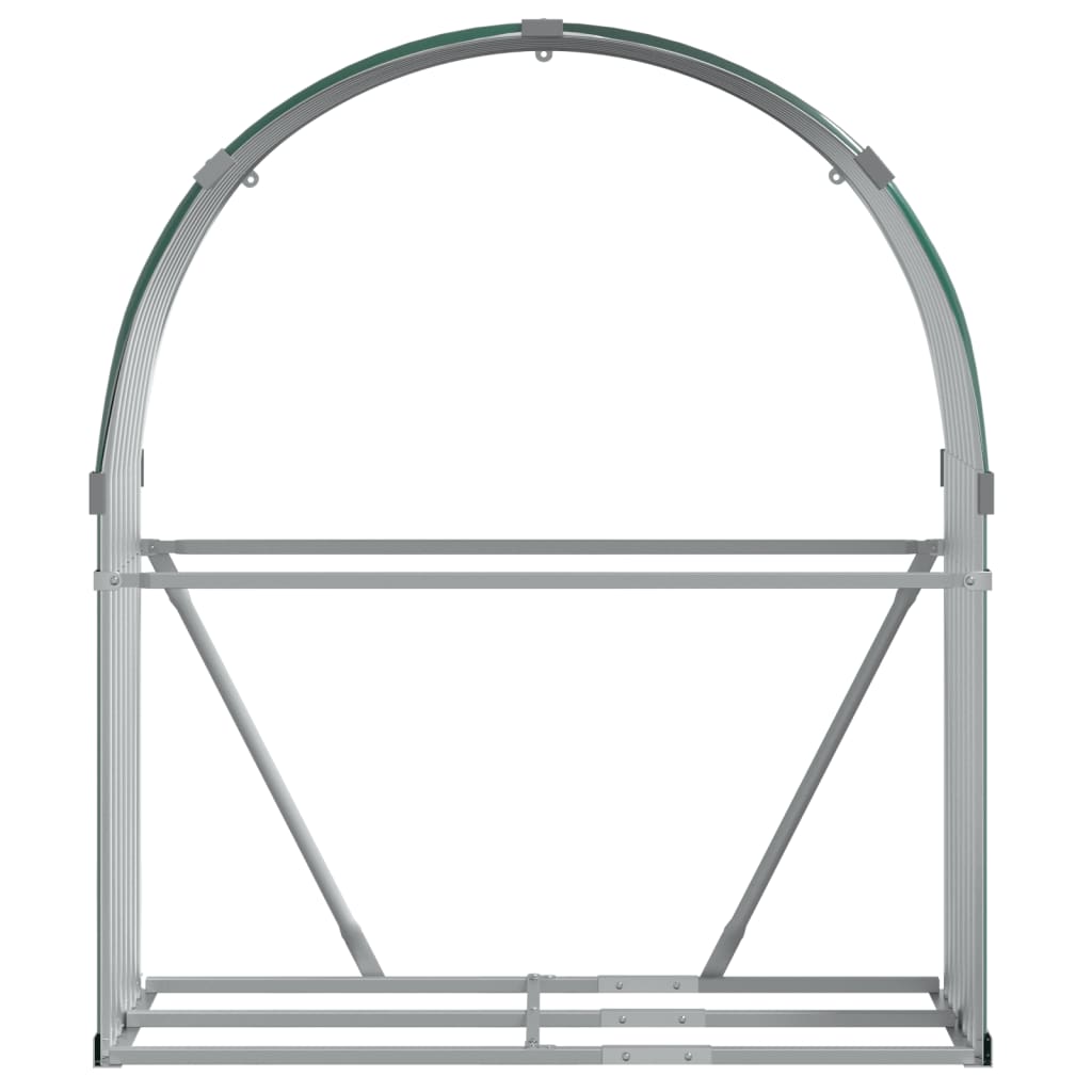 vidaXL Suport pentru bușteni, verde, 120x45x140 cm, oțel galvanizat vidaXL Suport pentru bușteni, verde, 120x45x140 cm, oțel galvanizat