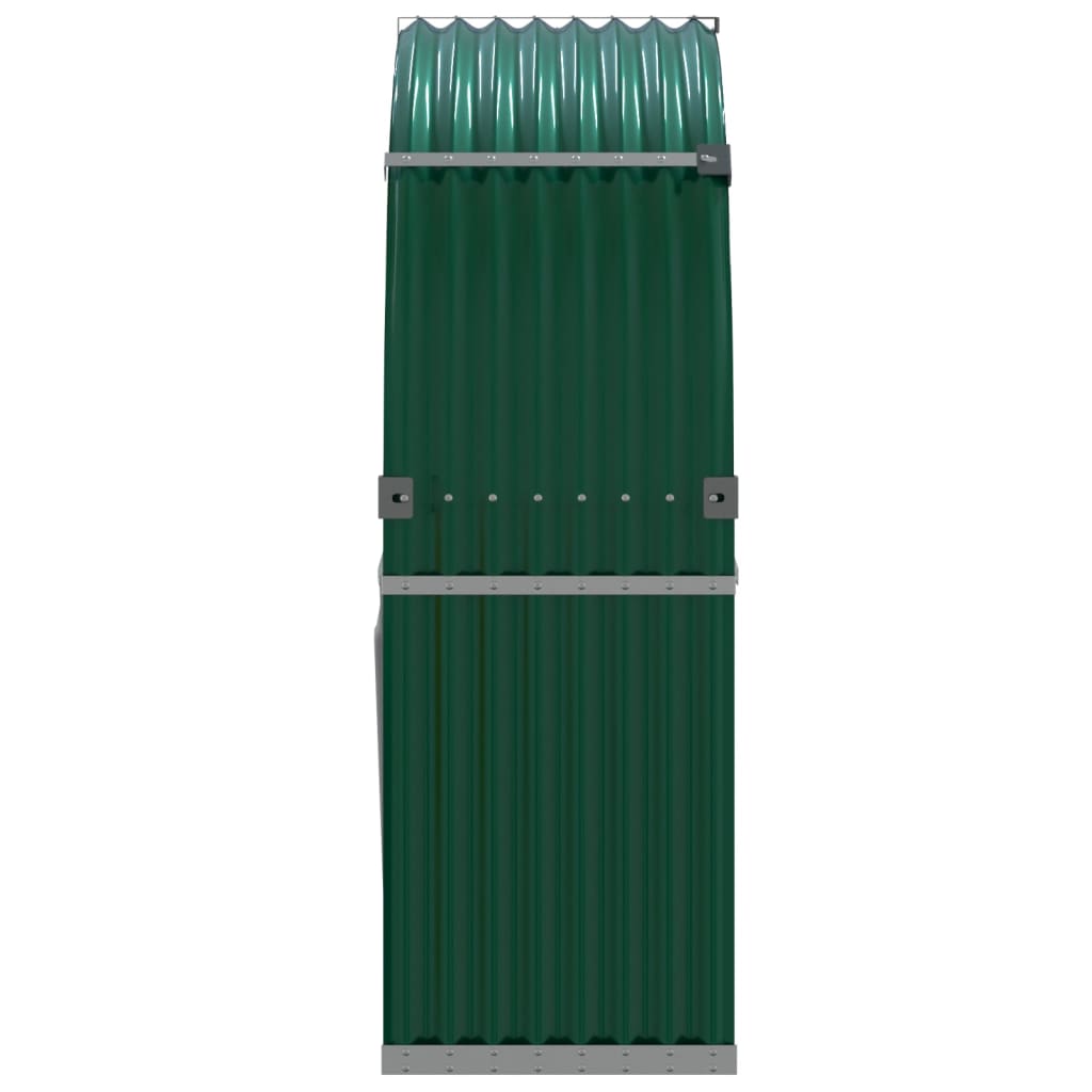 vidaXL Suport pentru bușteni, verde, 120x45x140 cm, oțel galvanizat vidaXL Suport pentru bușteni, verde, 120x45x140 cm, oțel galvanizat