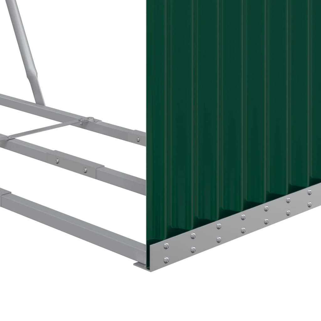 vidaXL Suport pentru bușteni, verde, 120x45x140 cm, oțel galvanizat vidaXL Suport pentru bușteni, verde, 120x45x140 cm, oțel galvanizat