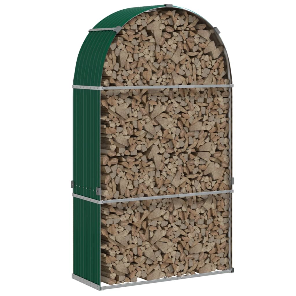 vidaXL Suport pentru bușteni, verde, 120x45x210 cm, oțel galvanizat vidaXL Suport pentru bușteni, verde, 120x45x210 cm, oțel galvanizat
