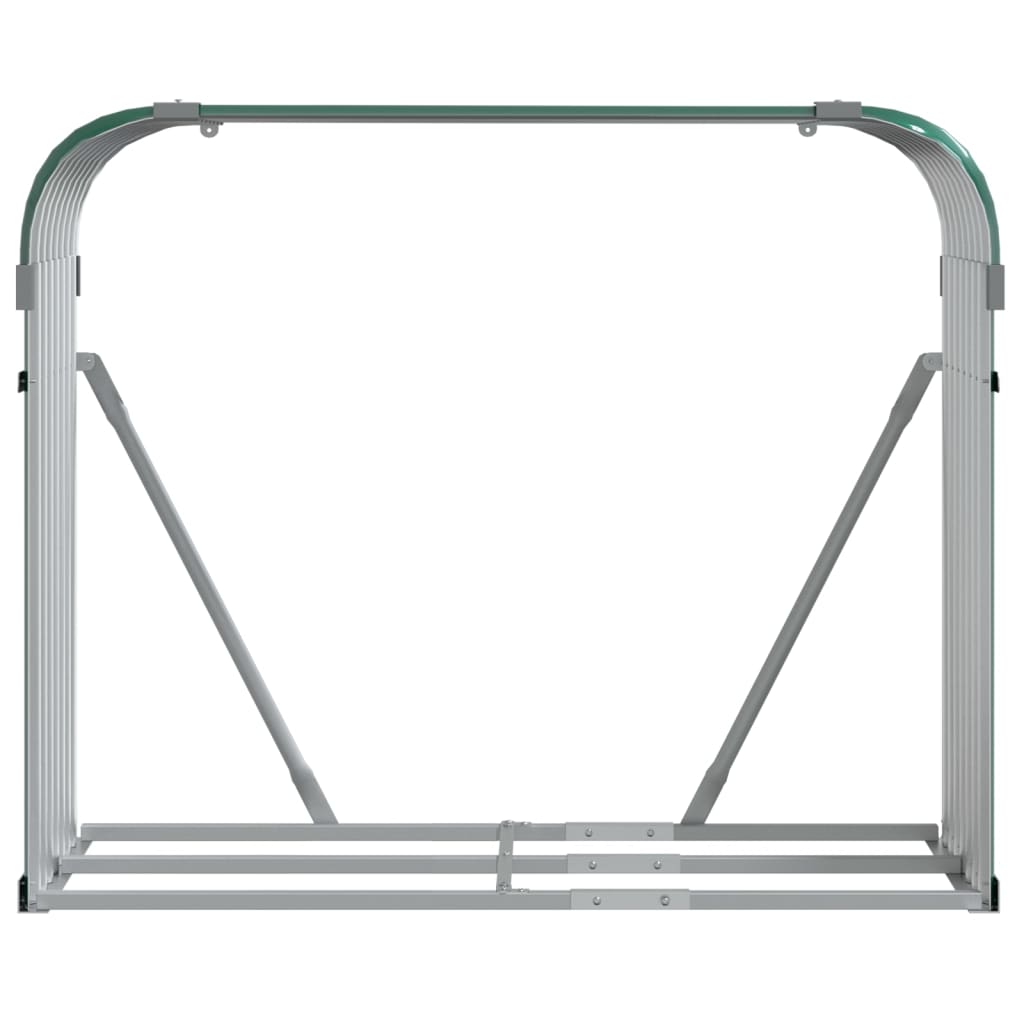 vidaXL Suport pentru bușteni, verde, 120x45x100 cm, oțel galvanizat