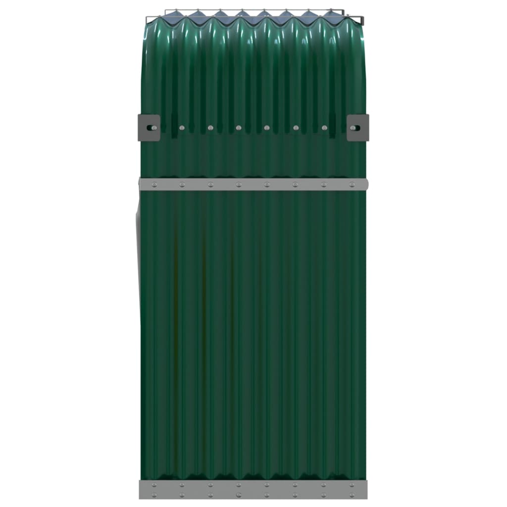 vidaXL Suport pentru bușteni, verde, 120x45x100 cm, oțel galvanizat