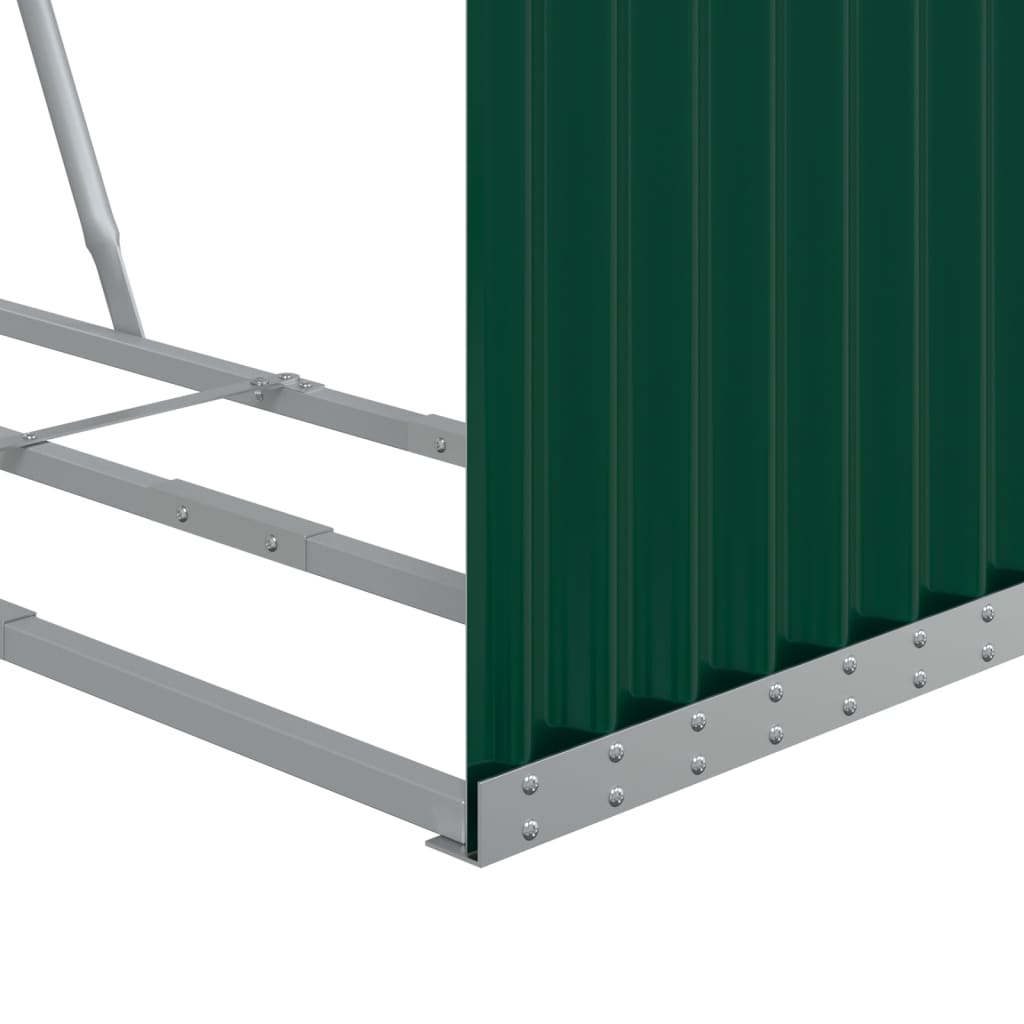vidaXL Suport pentru bușteni, verde, 120x45x100 cm, oțel galvanizat