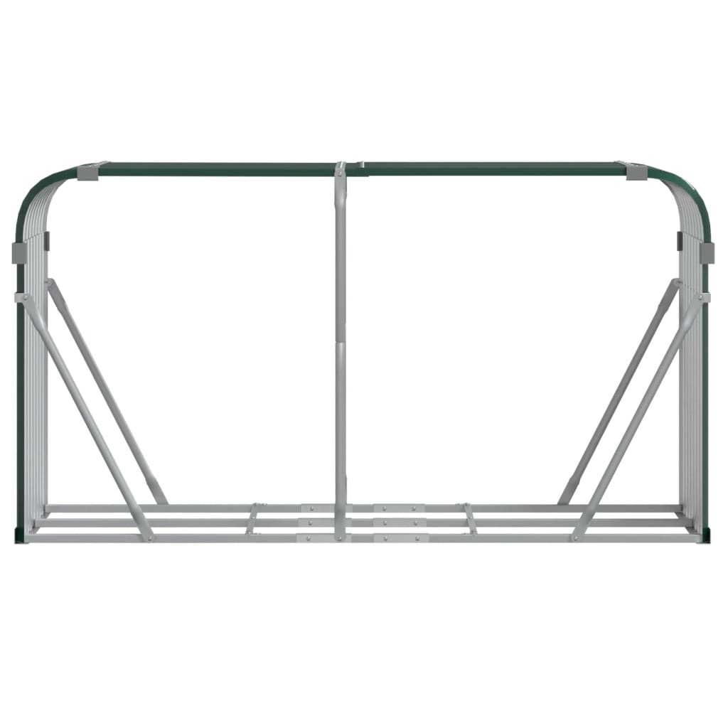 vidaXL Suport pentru bușteni, verde, 180x45x100 cm, oțel galvanizat