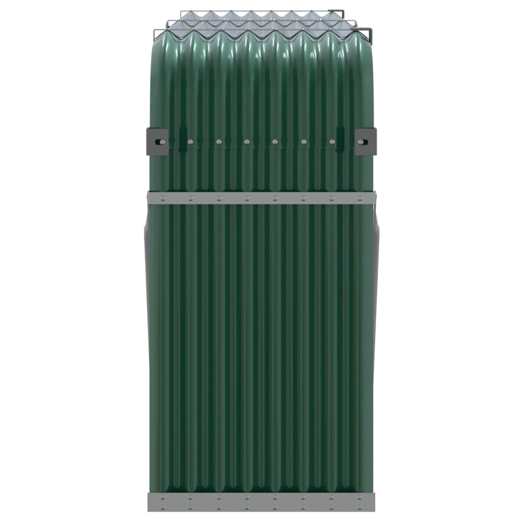 vidaXL Suport pentru bușteni, verde, 180x45x100 cm, oțel galvanizat
