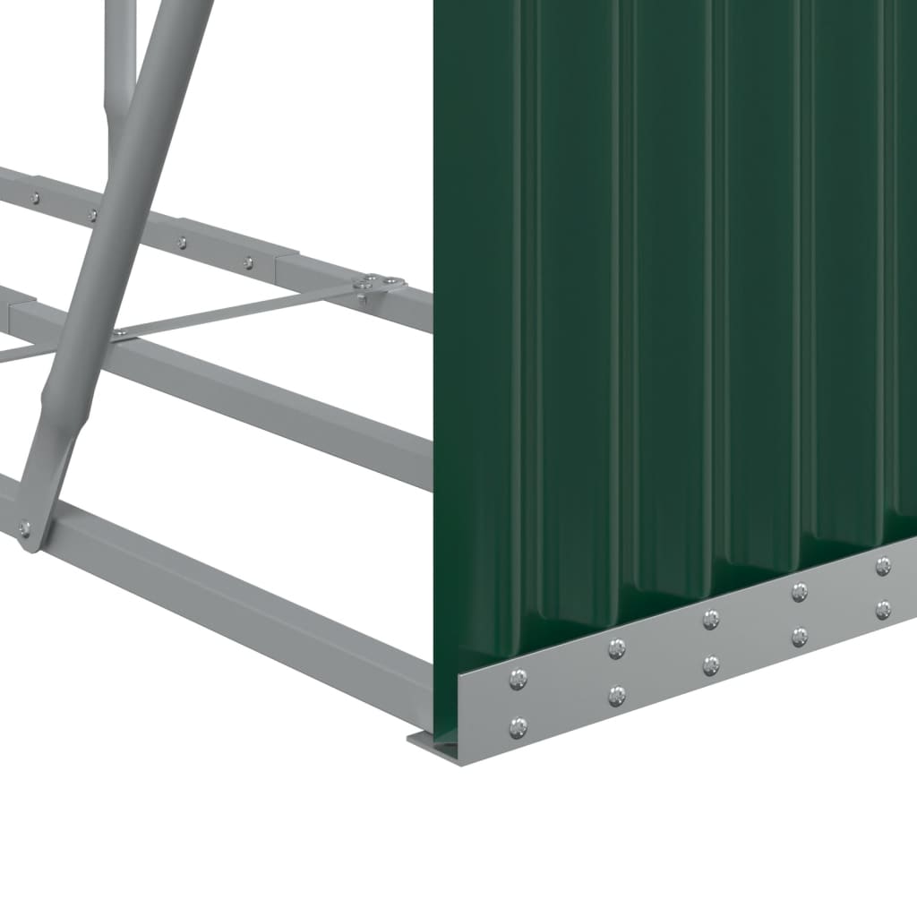 vidaXL Suport pentru bușteni, verde, 180x45x100 cm, oțel galvanizat