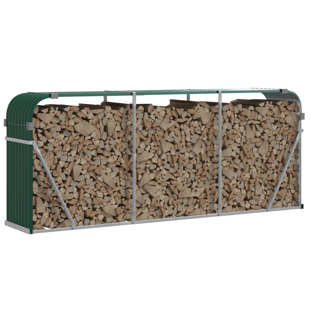 vidaXL Suport pentru bușteni verde 234x45x100 cm oțel galvanizat vidaXL Suport pentru bușteni verde 234x45x100 cm oțel galvanizat