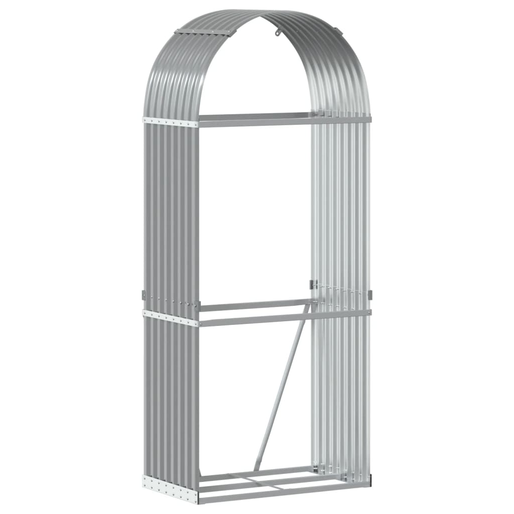 vidaXL Suport de bușteni, gri deschis, 80x45x190 cm, oțel galvanizat