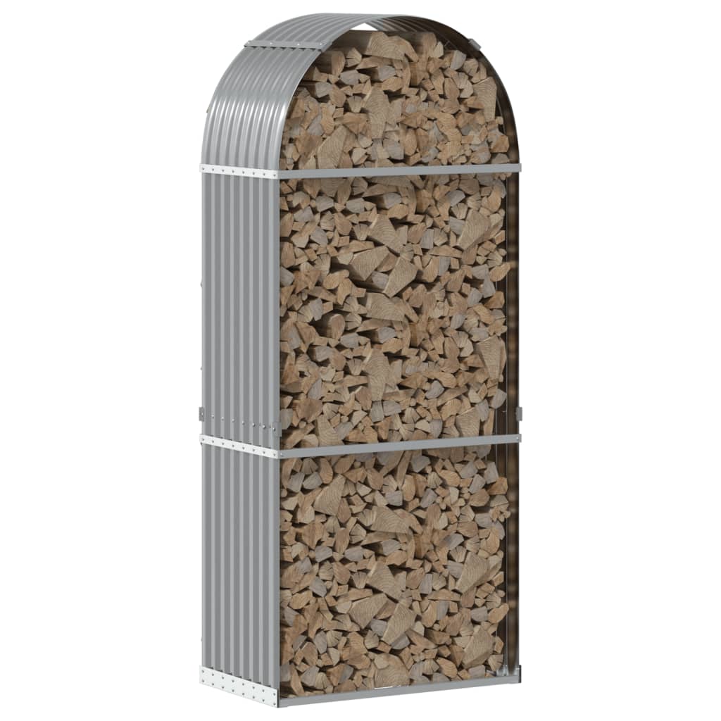 vidaXL Suport de bușteni, gri deschis, 80x45x190 cm, oțel galvanizat