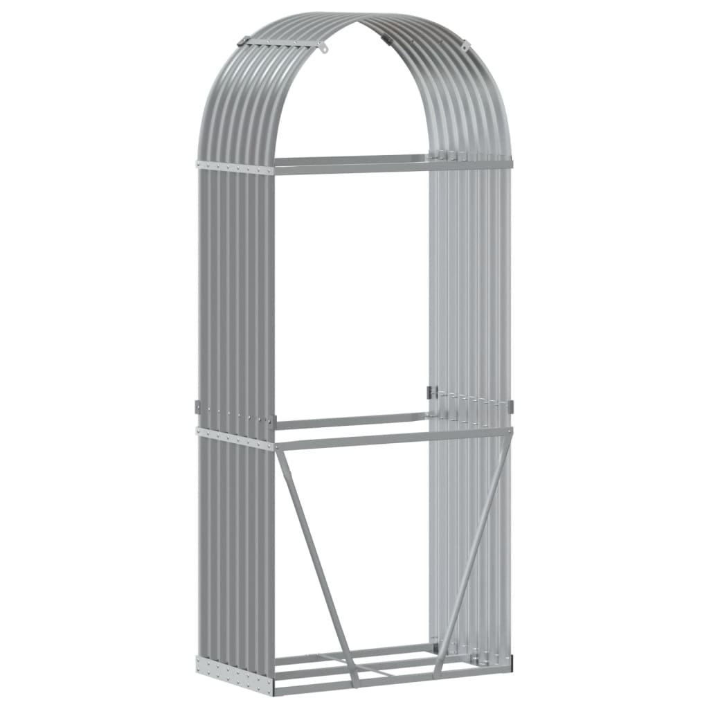 vidaXL Suport de bușteni, gri deschis, 80x45x190 cm, oțel galvanizat