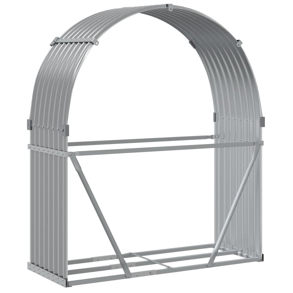 vidaXL Suport de bușteni, gri deschis, 120x45x140 cm, oțel galvanizat