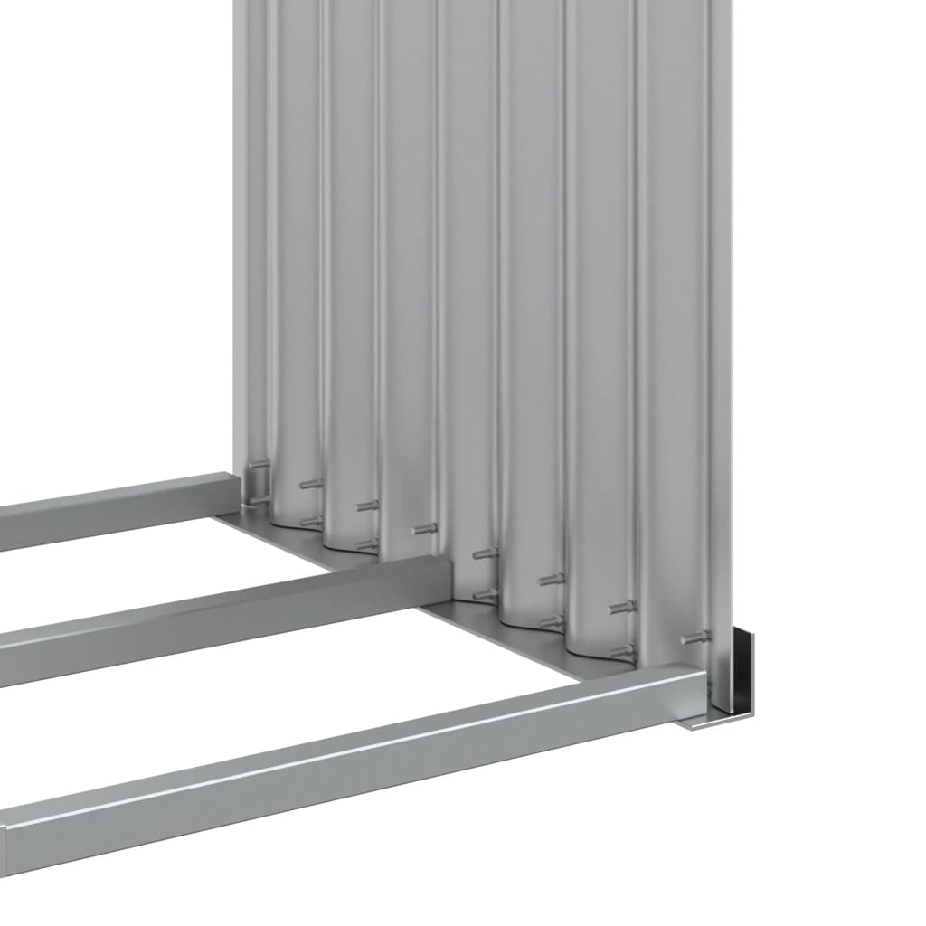 vidaXL Suport de bușteni, gri deschis, 120x45x140 cm, oțel galvanizat