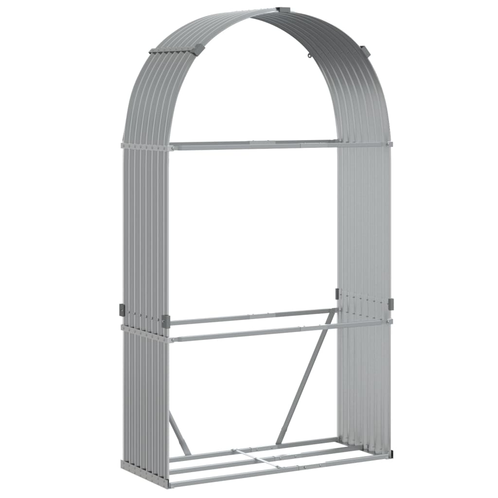 vidaXL Suport de bușteni, gri deschis, 120x45x210 cm, oțel galvanizat vidaXL Suport de bușteni, gri deschis, 120x45x210 cm, oțel galvanizat