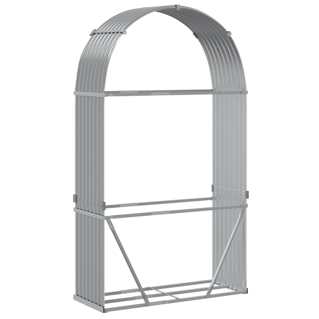 vidaXL Suport de bușteni, gri deschis, 120x45x210 cm, oțel galvanizat vidaXL Suport de bușteni, gri deschis, 120x45x210 cm, oțel galvanizat