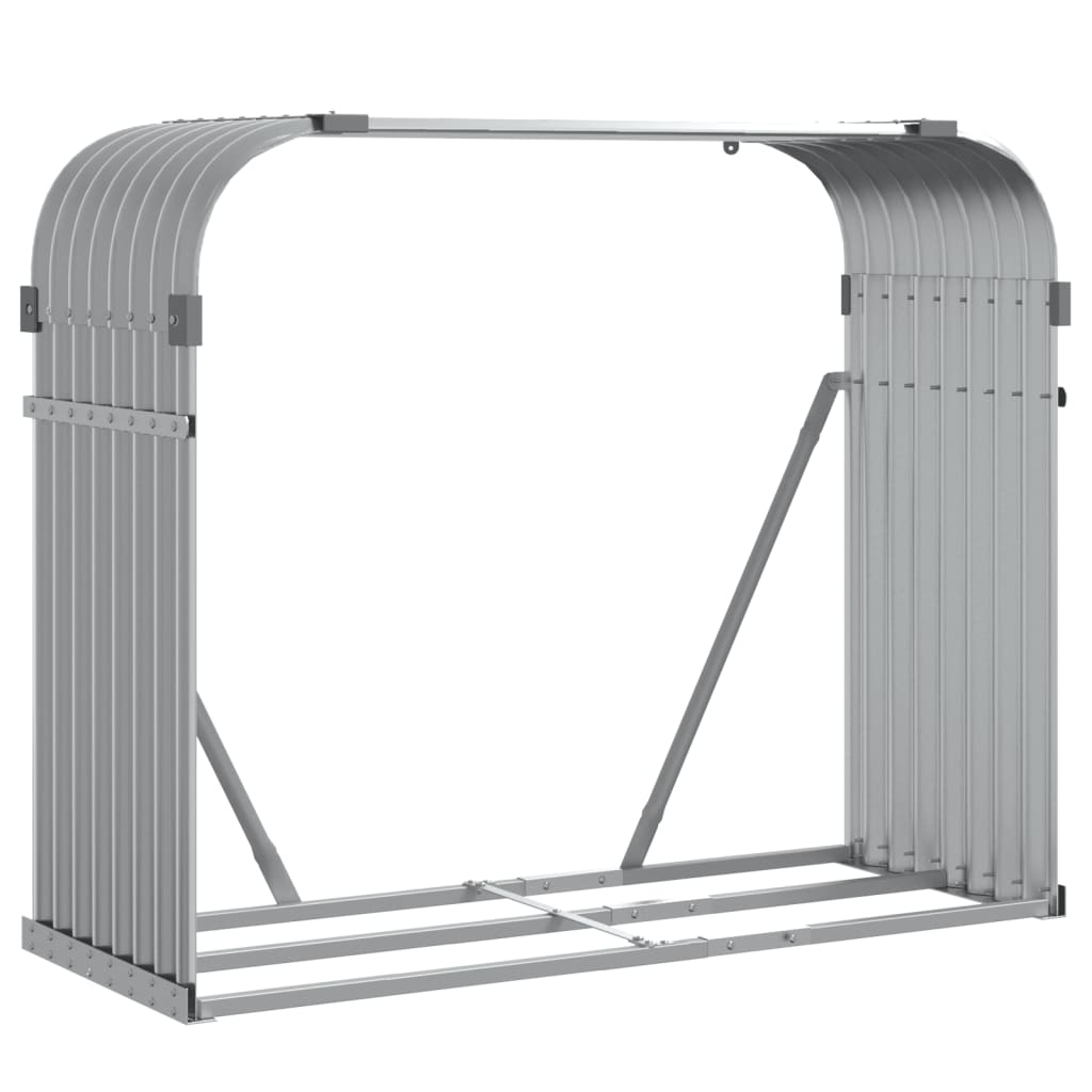 vidaXL Suport de bușteni, gri deschis, 120x45x100 cm, oțel galvanizat vidaXL Suport de bușteni, gri deschis, 120x45x100 cm, oțel galvanizat