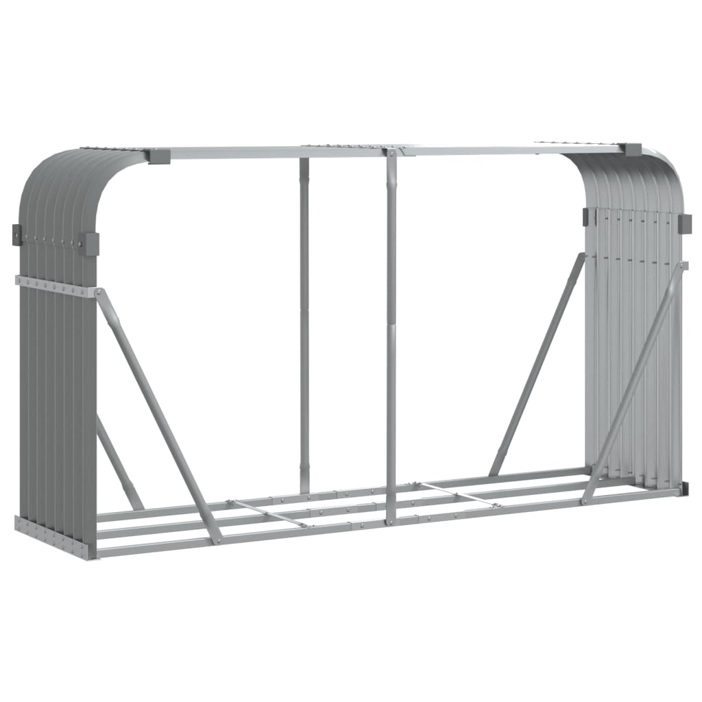 vidaXL Suport de bușteni, gri deschis, 180x45x100 cm, oțel galvanizat vidaXL Suport de bușteni, gri deschis, 180x45x100 cm, oțel galvanizat