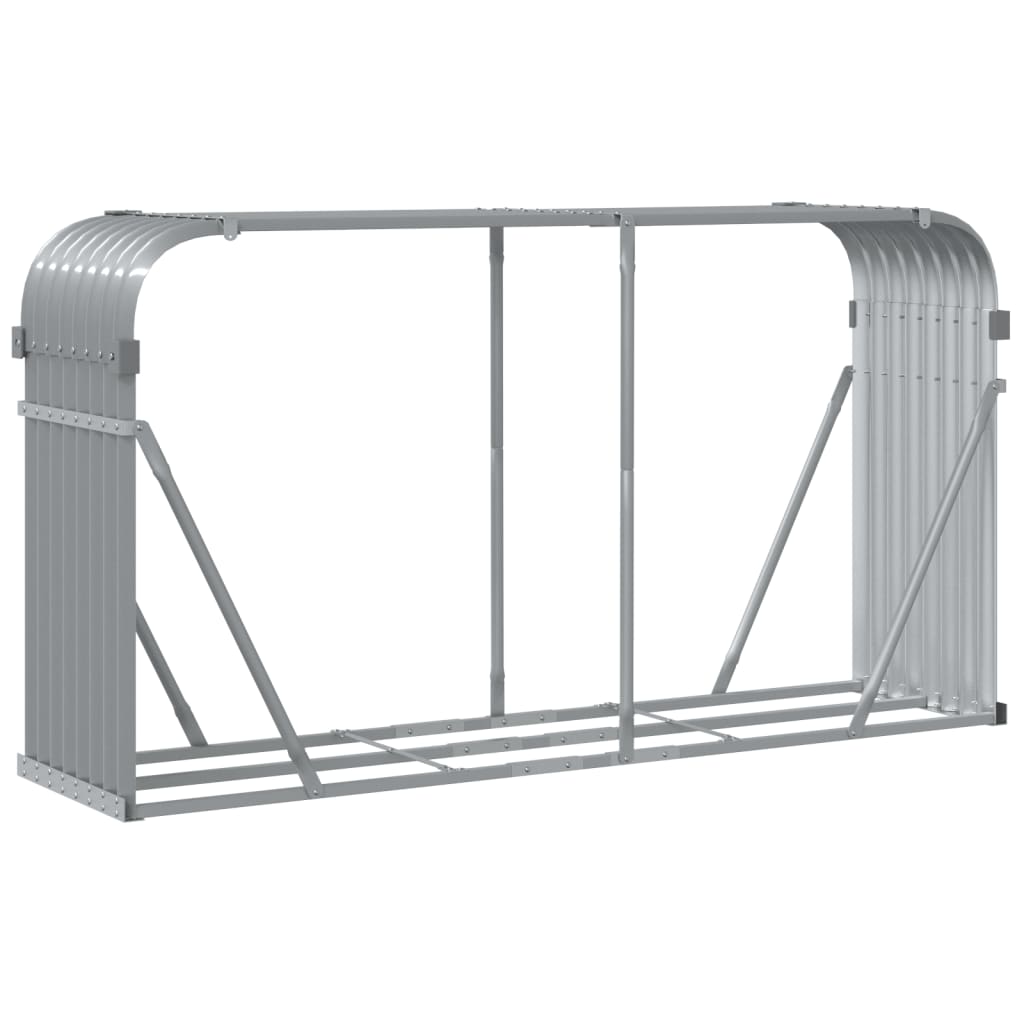 vidaXL Suport de bușteni, gri deschis, 180x45x100 cm, oțel galvanizat vidaXL Suport de bușteni, gri deschis, 180x45x100 cm, oțel galvanizat