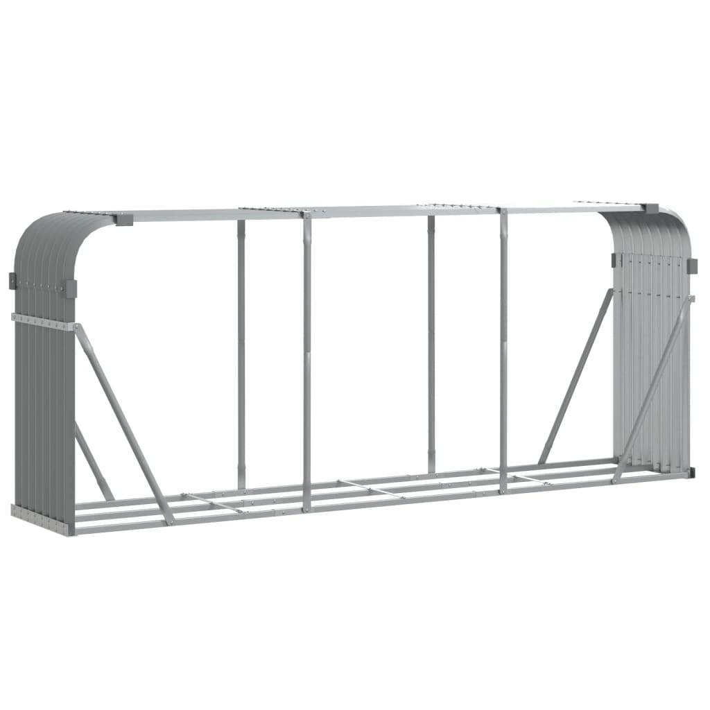 vidaXL Suport de bușteni, gri deschis, 234x45x100 cm, oțel galvanizat vidaXL Suport de bușteni, gri deschis, 234x45x100 cm, oțel galvanizat