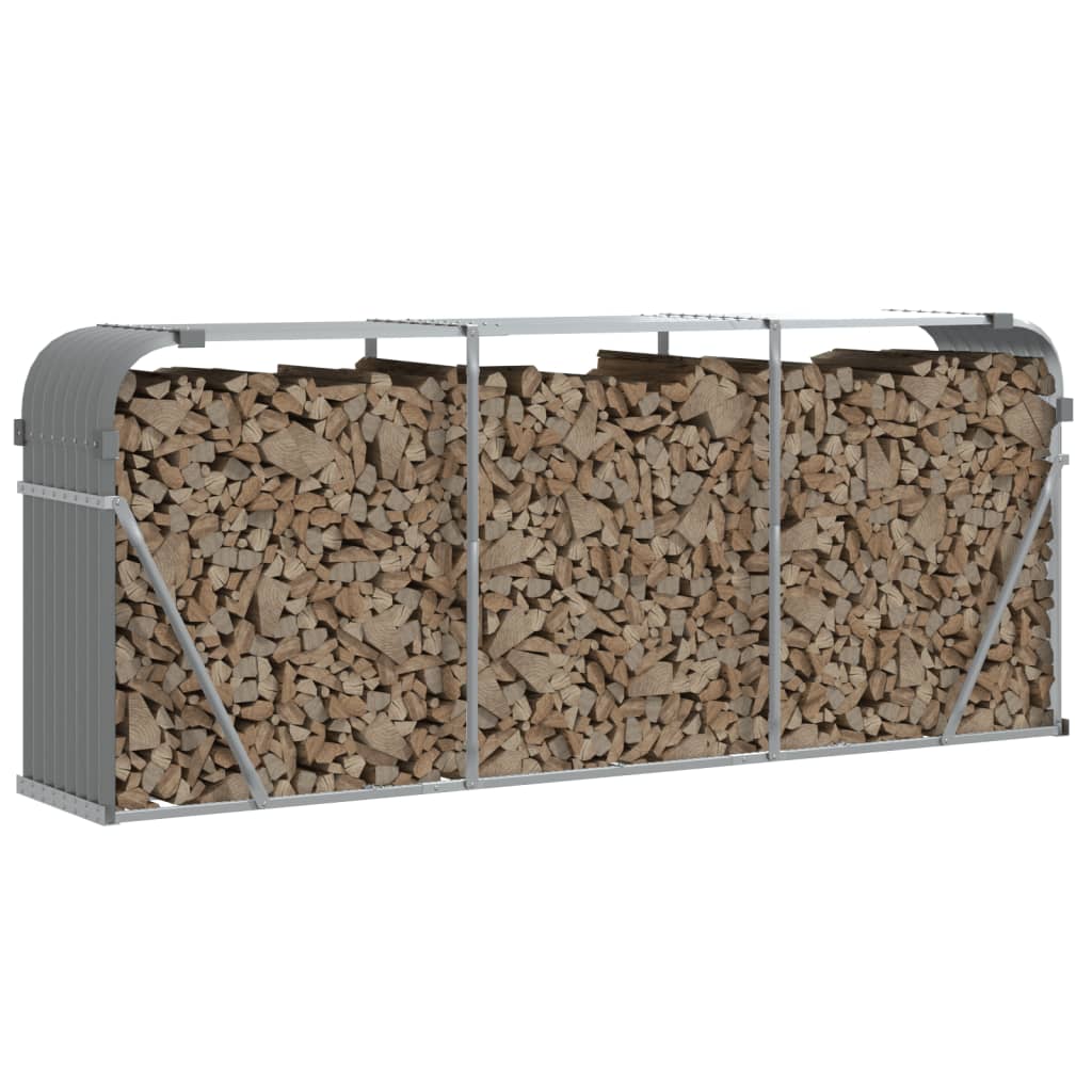 vidaXL Suport de bușteni, gri deschis, 234x45x100 cm, oțel galvanizat vidaXL Suport de bușteni, gri deschis, 234x45x100 cm, oțel galvanizat