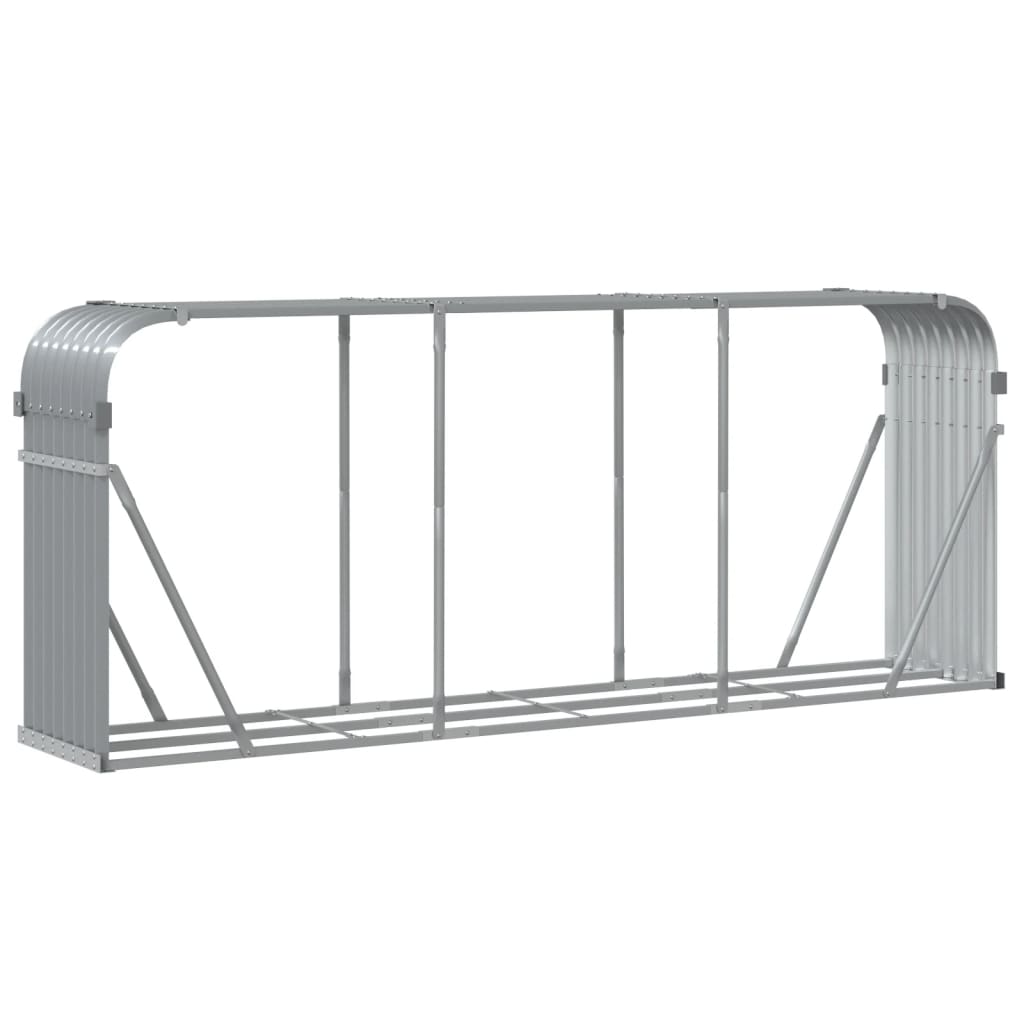 vidaXL Suport de bușteni, gri deschis, 234x45x100 cm, oțel galvanizat vidaXL Suport de bușteni, gri deschis, 234x45x100 cm, oțel galvanizat