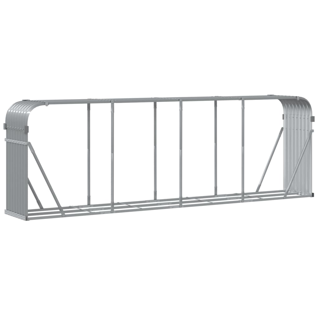 vidaXL Suport pentru lemne gri deschis 300x45x100 cm oțel galvanizat