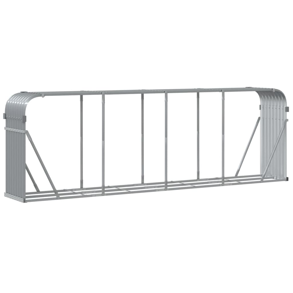 vidaXL Suport pentru lemne gri deschis 300x45x100 cm oțel galvanizat