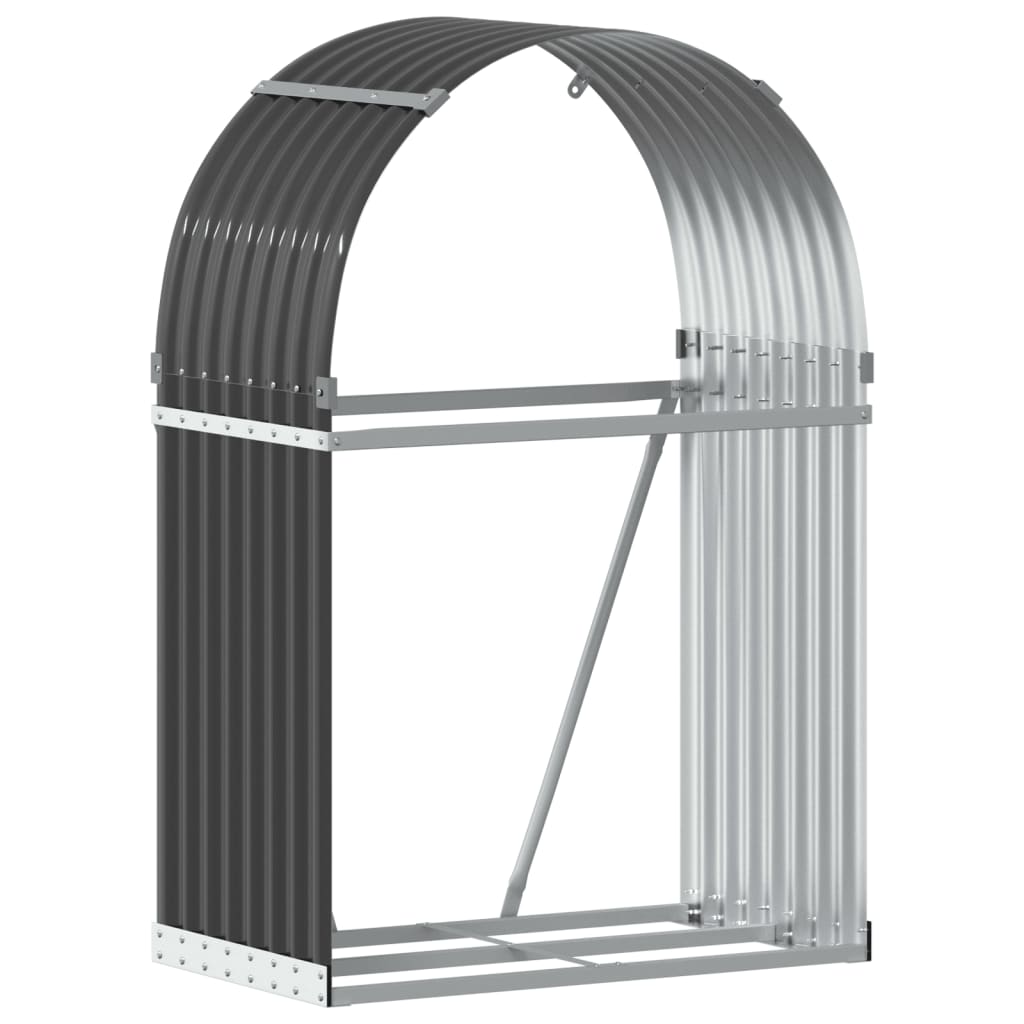vidaXL Suport de bușteni, antracit, 80x45x120 cm, oțel galvanizat vidaXL Suport de bușteni, antracit, 80x45x120 cm, oțel galvanizat