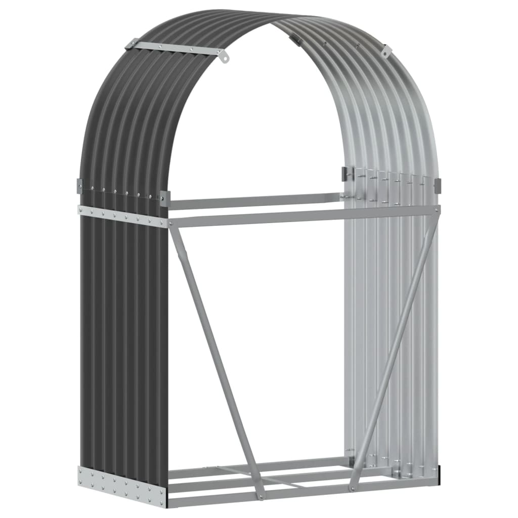 vidaXL Suport de bușteni, antracit, 80x45x120 cm, oțel galvanizat vidaXL Suport de bușteni, antracit, 80x45x120 cm, oțel galvanizat