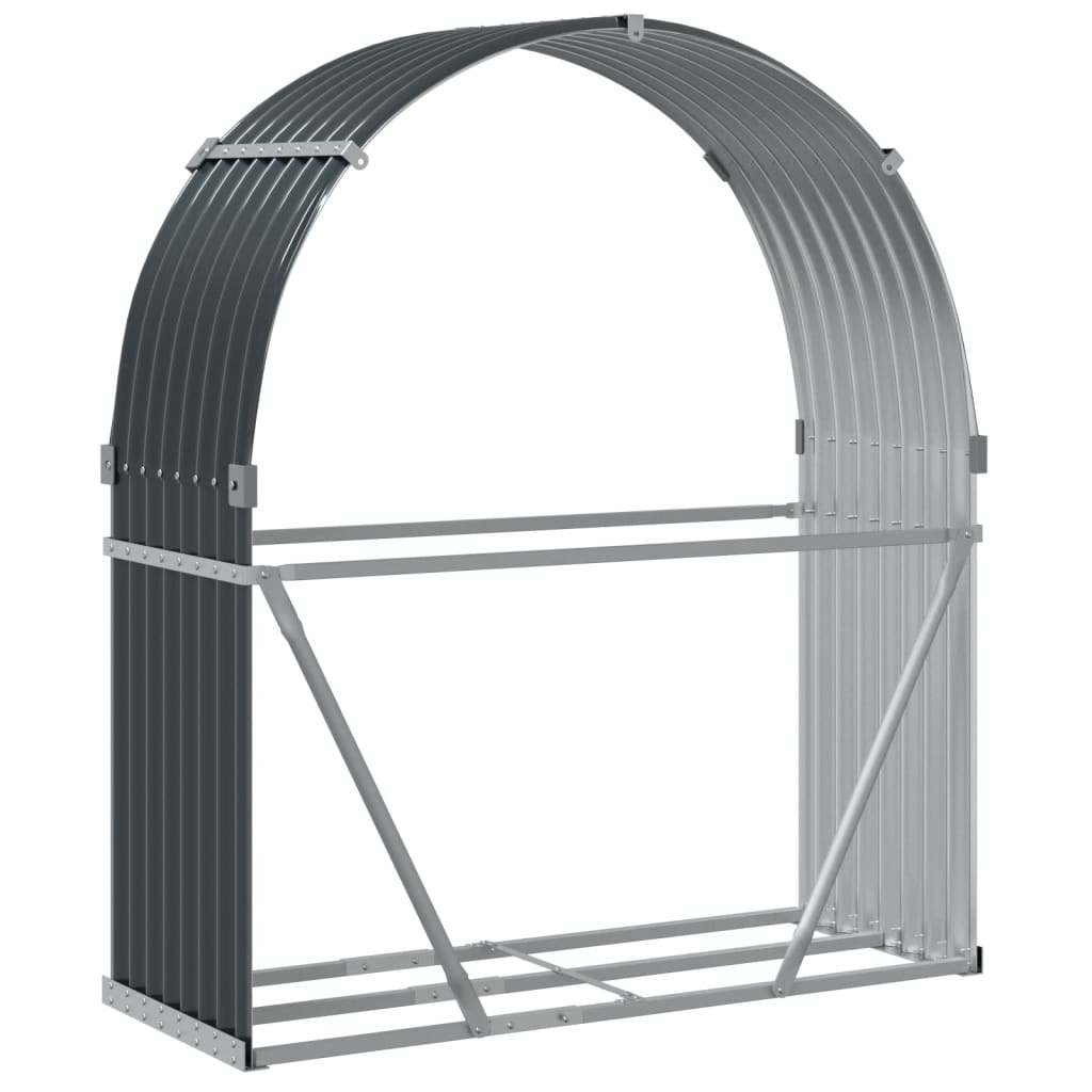 vidaXL Suport de bușteni, antracit, 120x45x140 cm, oțel galvanizat