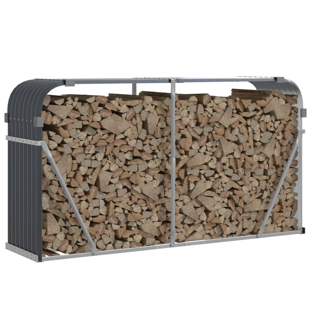 vidaXL Suport de bușteni, antracit, 180x45x100 cm, oțel galvanizat vidaXL Suport de bușteni, antracit, 180x45x100 cm, oțel galvanizat