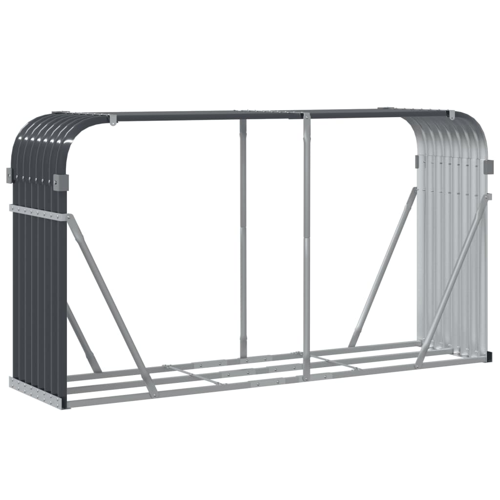 vidaXL Suport de bușteni, antracit, 180x45x100 cm, oțel galvanizat vidaXL Suport de bușteni, antracit, 180x45x100 cm, oțel galvanizat